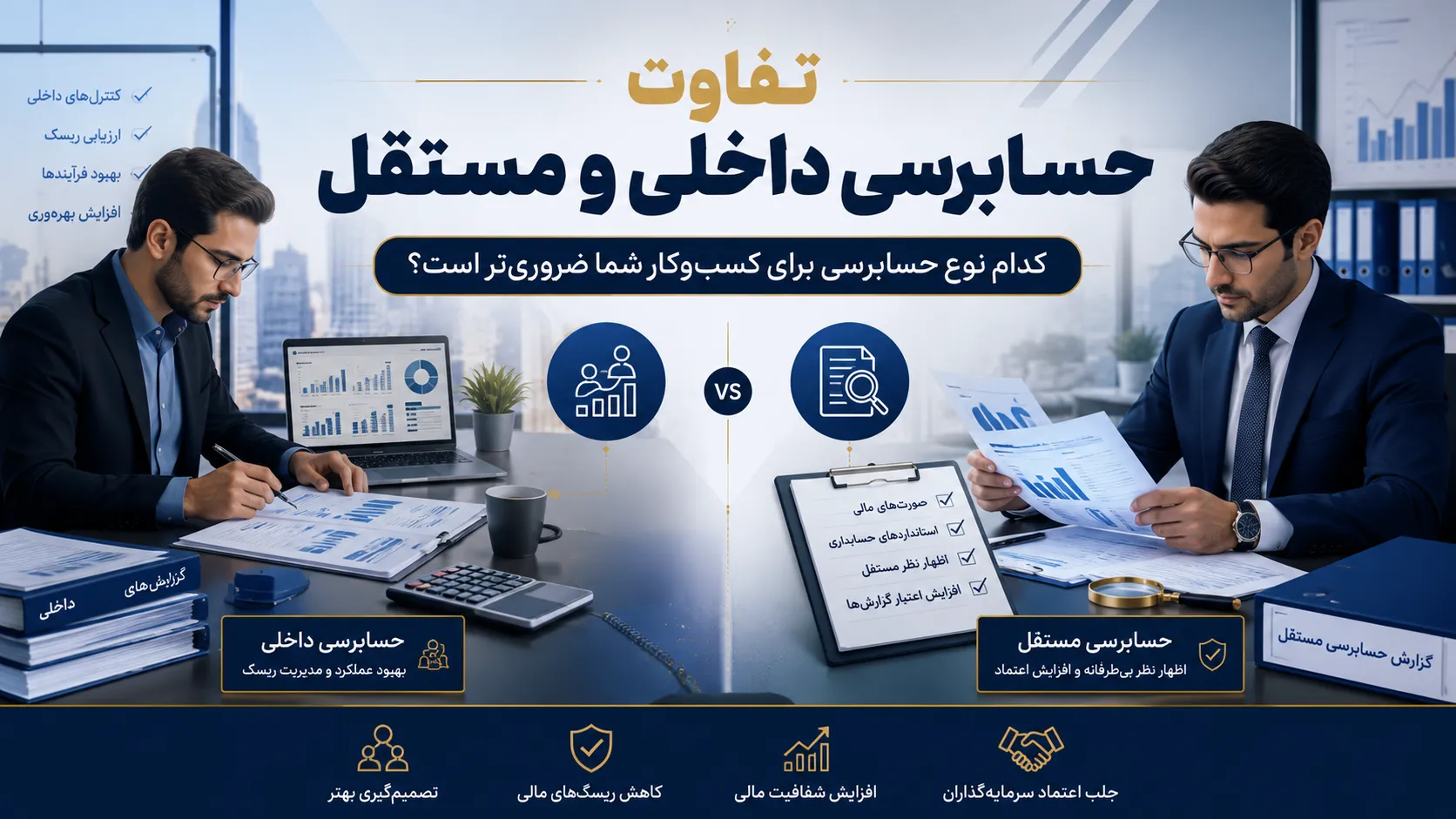 تفاوت حسابرسی داخلی و مستقل